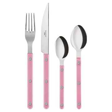 SABRE PARIS BISTROT 主餐4件組 水晶 亮面  1套  粉紅色  主餐湯匙 + 主餐叉 + 主餐刀 + 茶匙