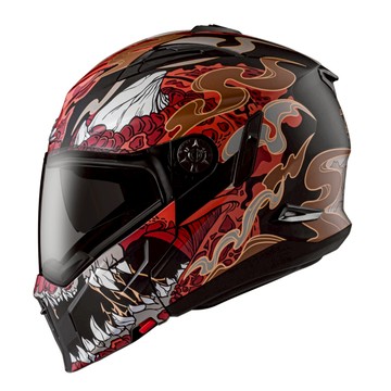 ZEUS 瑞獅 ZS-613H/613 彩繪 AJ48 消光黑紅 內墨鏡 眼鏡溝 耳機槽 全罩 半罩 3/4罩 安全帽