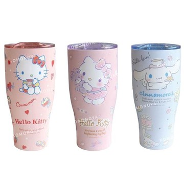 小禮堂 Sanrio 三麗鷗 304不鏽鋼真空冰霸杯 900ml Kitty 大耳狗