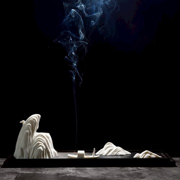 創意陶瓷假山禪意軟裝裝飾擺件電視酒柜家居客廳霧化加濕器微景觀