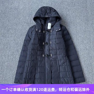 出口荷蘭品牌單 大碼羽絨服女連帽收腰顯瘦防風水戶外保暖外套