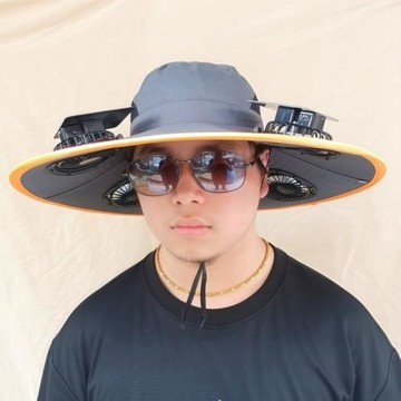 加鋼圈太陽能風扇帽釣魚帽男士戶外登山帽防紫外線遮陽漁夫帽批發
