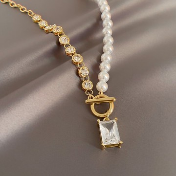 金屬珍珠項鏈女輕奢小眾設計鎖骨鏈年新款潮ins嘻哈網紅頸鏈