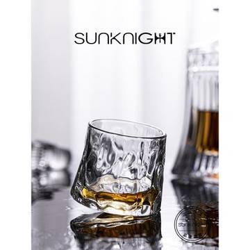 SUNKNIGHT.Whirling.旋轉杯具家用螺旋杯威士忌杯加厚玻璃不倒翁