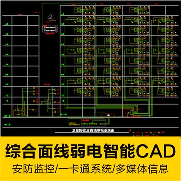 CAD圖庫 | 綜合布線廣播多媒體安防監控信息弱電智能化網絡系統CAD施工圖例