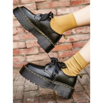 dr1461兩孔rose朋克厚底鞋休閑復古馬丁鞋女低幫松糕底短靴小皮鞋