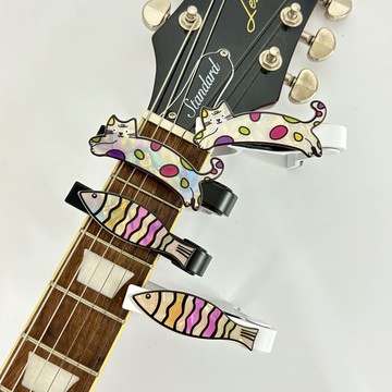 小貓小魚民謠吉他變調夾電木吉他尤克裏裏變音夾調音器金屬變調夾鑫弘-戶外運動