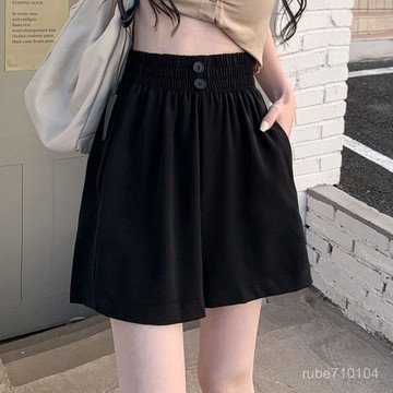 大碼短褲 大碼長褲 女裝褲子 女裝短褲 短褲 寬鬆大碼 夏季短褲闊腿褲子女夏季薄款寬鬆顯瘦高腰大碼a字休閒五分運動褲