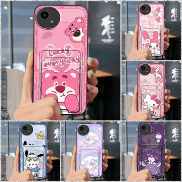 適用夏普Aquos wish5/SH-52F手機殼男女款創意卡通卡包插卡搞怪 z8111