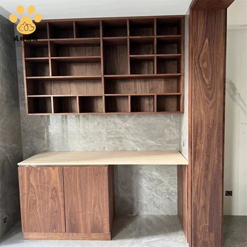 【免運 可打統編】全屋高定衣櫃 書櫃 北美黑胡桃木 櫻桃木 原木 衣帽間衣櫥簡約【WS9/29】