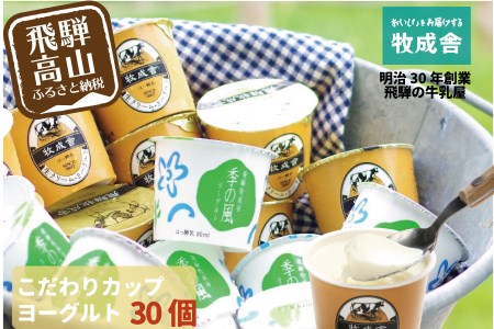 ＜牧成舎＞ カップ ヨーグルト (30個セット) 飛騨の牛乳屋、こだわりのヨーグルト 飛騨高山  a569