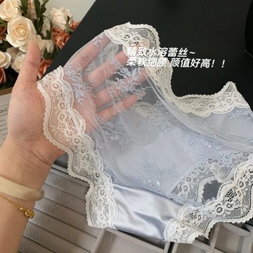✨台灣出貨✨【歐裕雅】法式純欲後釣系蕾絲少女內褲裸感透氣性感低腰無痕三角褲