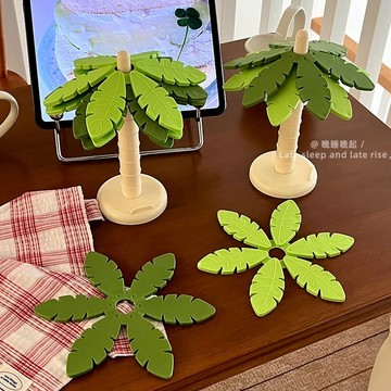 【台灣現貨】🌴【椰子樹杯墊】隔熱墊 防燙墊 杯墊 椰子樹杯墊 隔熱墊 桌面擺件 咖啡杯墊 餐桌墊 手機支架杯墊 居家餐具
