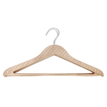 Qiao Qiao鋁鉤女款皮紋衣架(2入)  防滑耐磨橫紋  C4537  1組