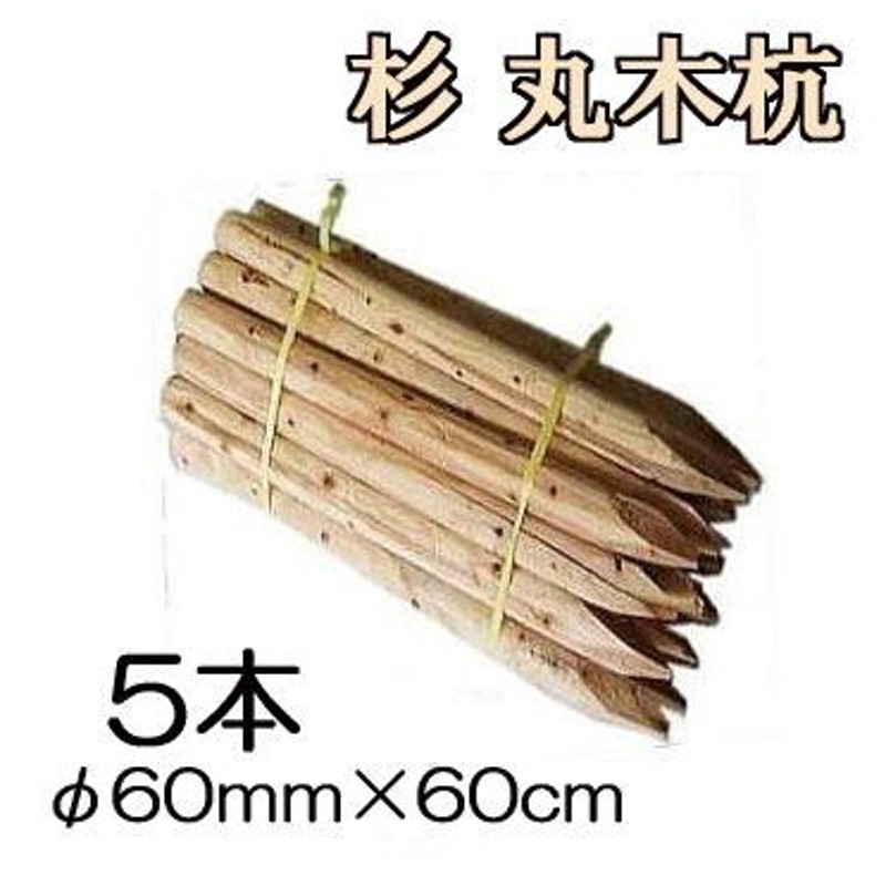 白木杭 5本セット) 丸木杭 杉材 丸太杭 白杭 2尺 φ60mm×60cm 60×600mm 公共工事用杭 多用途杭 通販  LINEポイント最大0.5%GET | LINEショッピング