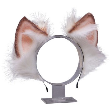 鈴鹿天狐人造皮草毛絨立體狐狸耳朵狐耳KC髮箍Lolita 【J1W6042】