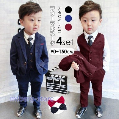 子供 スーツ   4点セット フォーマル 発表会 入学式 スーツ 男の子スーツ 紳士服 七五三 フォーマルスーツ 子供スーツ ベビースーツ 誕生日