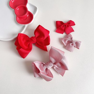 VIVILIAN女童韓系甜美公主大小蝴蝶結布藝髮夾頭飾