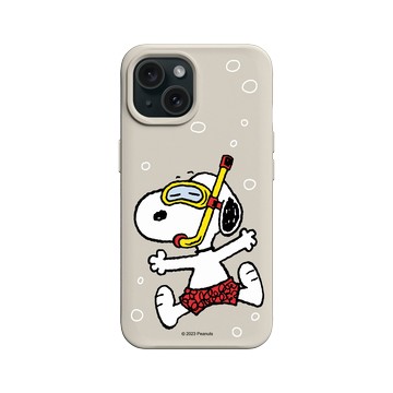 iPhone 15 SolidX 貝殼灰 - 史努比 Snoopy - 潛水趣