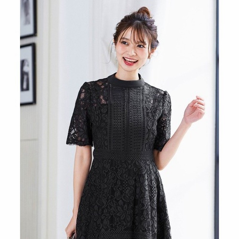 little black:レースフレアワンピース（パーティー用） SHIPS ドレス