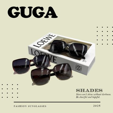 【GUGA】淑女名媛太陽眼鏡 抗UV防曬墨鏡 時尚必備 大框顯臉小 D3096