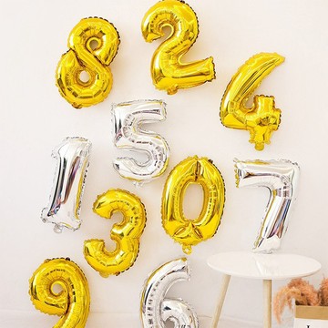 🎈16吋數字氣球🎈 生日數字 生日佈置 金色 玫瑰金 銀色 歲數氣球 裝飾 歲數 慶生 節慶 周年 大壽 派對佈置氣球