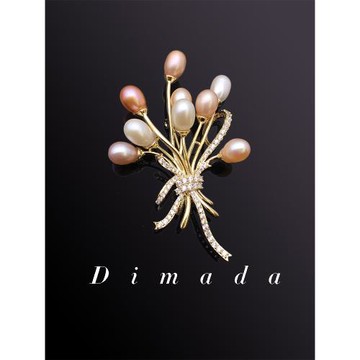 D.M.D/迪曼達天然淡水珍珠小胸針胸花女高檔大氣西服百搭奢華女