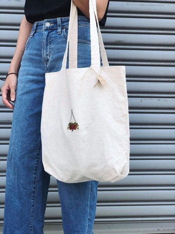 Green Plant 手工繡托特包/Tote Bag