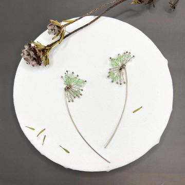 流星耳環 水晶925純銀耳環 綠色耳環 純銀飾物 改耳夾 時尚耳環