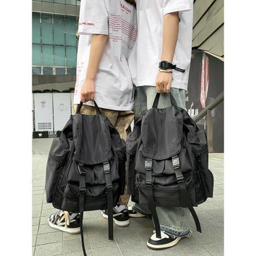 潮牌機能背包大容量戶外旅行登山雙肩包男日系高中大學生潮酷書包