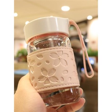 日本ZD耐熱玻璃杯男女士帶提繩便攜茶隔泡花茶杯子男商務簡約水杯