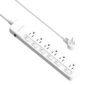 Kinyo 6開6插安全延長線 6呎  182.8cm  單色  1個