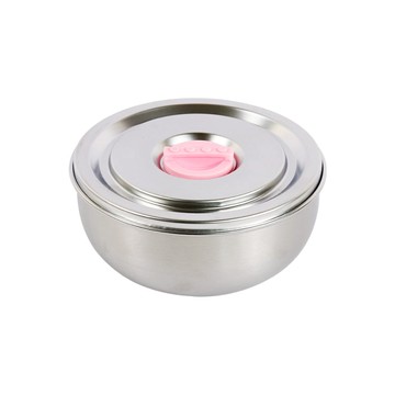 雙層不鏽鋼積木密封防漏兒童隔熱碗-單入 泡泡藍