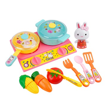 粉紅兔廚房家家酒  1個  23.5 x 17.7 x 2.5cm  粉色 + 黃色 + 橘色 + 紅色 + 藍色