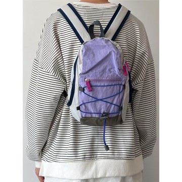 日系迷你小背包女新款可愛拼接撞色雙肩包男小學生書包休閑輕便潮