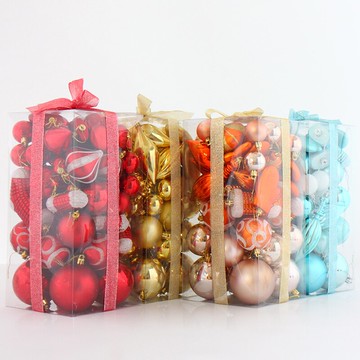 圣誕樹球亮光球吊球套餐櫥窗裝飾圣誕彩繪球商場節日裝飾球