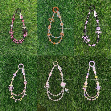 金屬珠細款手機鍊/設計師款/台灣手工原創【第二組】