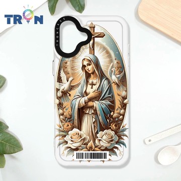 TRON iPhone 16 PLUS 聖母簡約風 防摔太空載具殼 透白 軟硬 手機殼