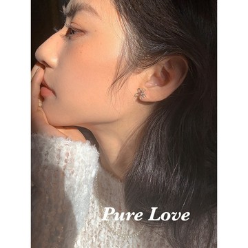 Pure Love樂芙 /正韓 銀飾【S925純銀】E0980簡約純銀耳針鏤空不規則花朵耳釘 耳環 / 銀