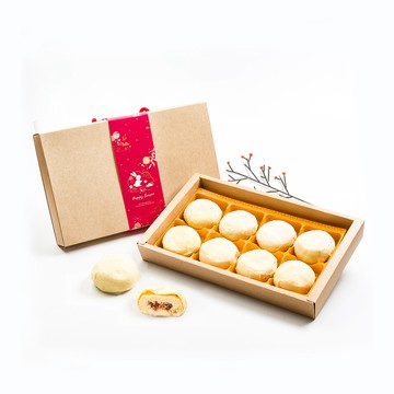樂活e棧 傳統鹹綠豆椪禮盒8入x1盒(全素 月餅 綠豆椪 傳統 中秋)