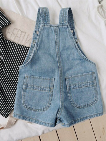 英國NEXT JIA兒童寶寶軟牛仔背帶褲男女童夏季短褲做舊百搭褲子潮【木屋雜貨】