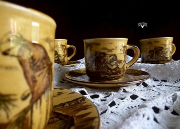 【老時光 OLD-TIME】早期日本製咖啡杯(一杯一盤為一組)