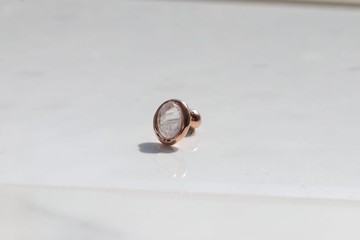 14K 彩虹月光石鎖珠耳環 (單個)耳骨 耳窩 不退色