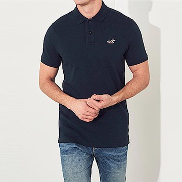 海鷗 Hollister HCO 經典電繡海鷗短袖Polo衫-深藍色