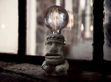 曙MUSE 半機器摩艾水泥桌燈 LED燈 鎢絲燈泡 USB燈 擺飾