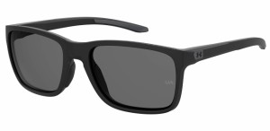 Under Armour Mens UA 0005S Rectangular Sunglasses Matte BlackPolarized Gray 58mm 19mm