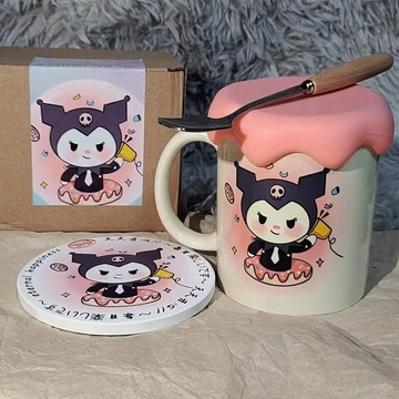【臺灣-出貨】輕奢卡通可愛牛奶陶瓷馬克杯杯子水杯高顏值生日禮物家用情侶款
