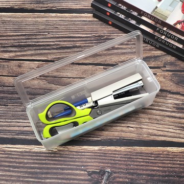 日本製透明蓋可視餐具/文具收納盒-長型