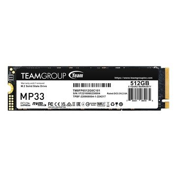 Team MP33 512GB M.2 PCIe SSD 固態硬碟