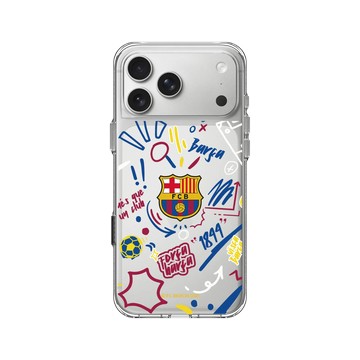 iPhone 17 Pro Max Clear Case（相機按鈕） 透明 - FC Barcelona - Graffiti